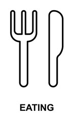 folk and knife icon illustration on transparent background