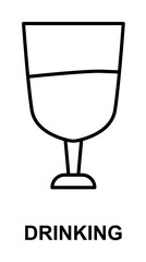 drinking icon illustration on transparent background