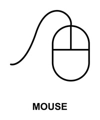 mouse icon illustration on transparent background