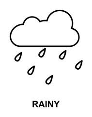 rainy icon illustration on transparent background