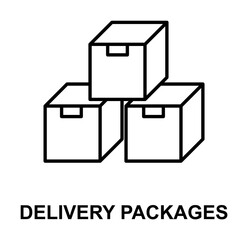 delivery packages icon illustration on transparent background