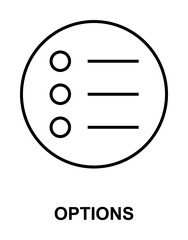 options sign icon illustration on transparent background