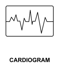 cardiogram icon illustration on transparent background