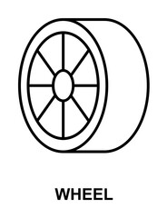 wheel icon illustration on transparent background