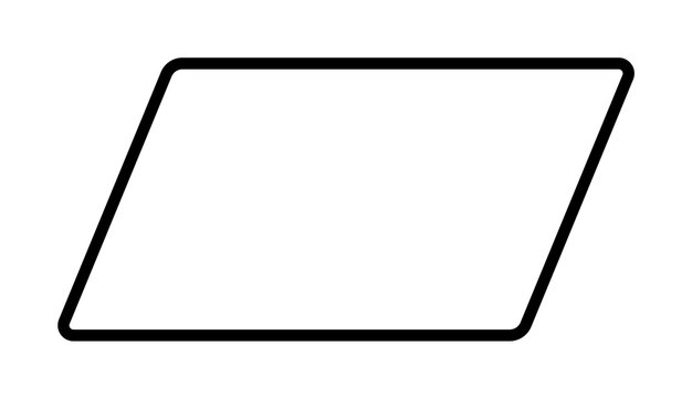Parallelogram icon illustration on transparent background