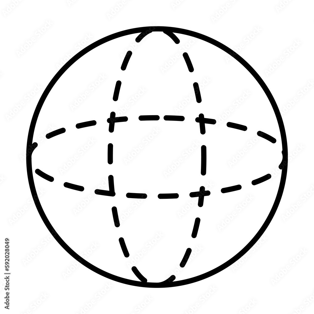 Poster circle with dashed lines icon illustration on transparent background