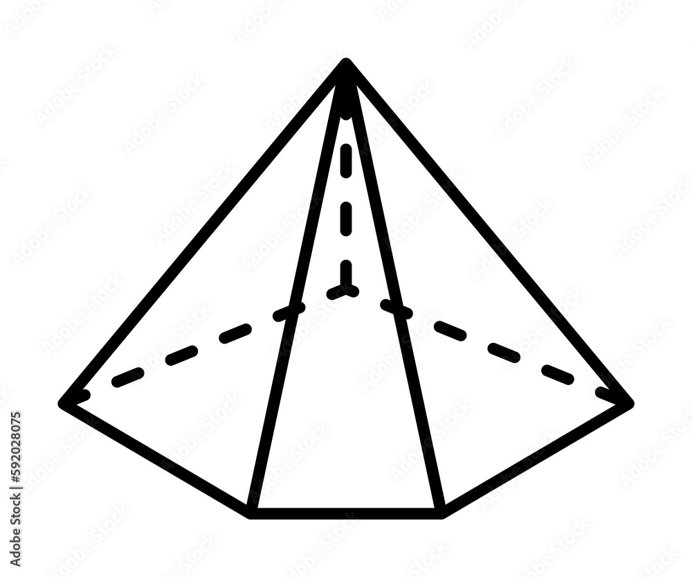 Poster 3d triangle with dashed edges icon illustration on transparent background