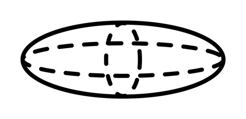 oval with poles icon illustration on transparent background