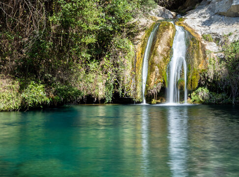 Gorg Blau waterfall in Catalonia, Spain