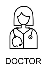doctor line icon illustration on transparent background