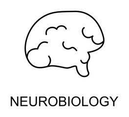 neurobiology line icon illustration on transparent background