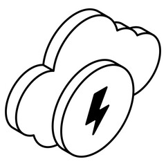 Creative design icon of thunderstorm
