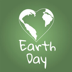 A heart-shaped globe. Concept for Earth Day, ecology, care for the environment. Vector illustration.