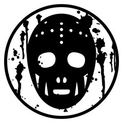 blood spattered retro hockey helmet