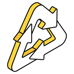 Conceptual flat design icon of recycling 