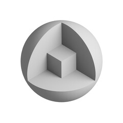 Fototapeta premium Sphere icon design element. Isometric ball, business presentation infographic object.