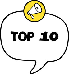 Top 10 banner. Illustration on white background