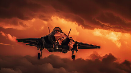 Fototapeta na wymiar Ai generative model of United States Air Force F-35 Lightning II