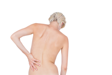 Beautiful woman with back pain 
