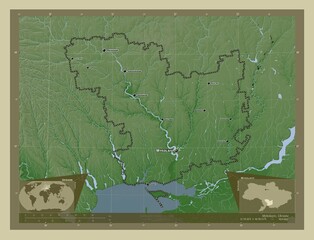 Mykolayiv, Ukraine. Wiki. Labelled points of cities