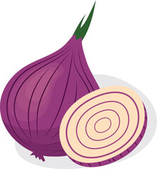 Onion. Red chopped onion. Vegetables. High quality vector illustration.