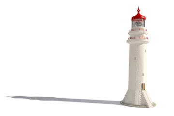 Foto auf Acrylglas Leuchtturm Bright lighthouse with shadow