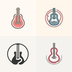 Naklejka premium set of guitar icons