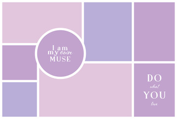Vector photo collage template moodboard pictures grids vector illustration