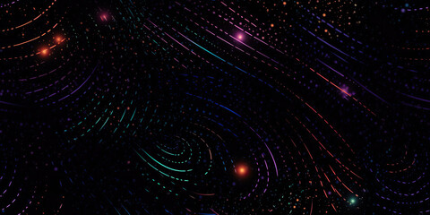 Fototapeta premium Abstract Tiled Space Travel Background