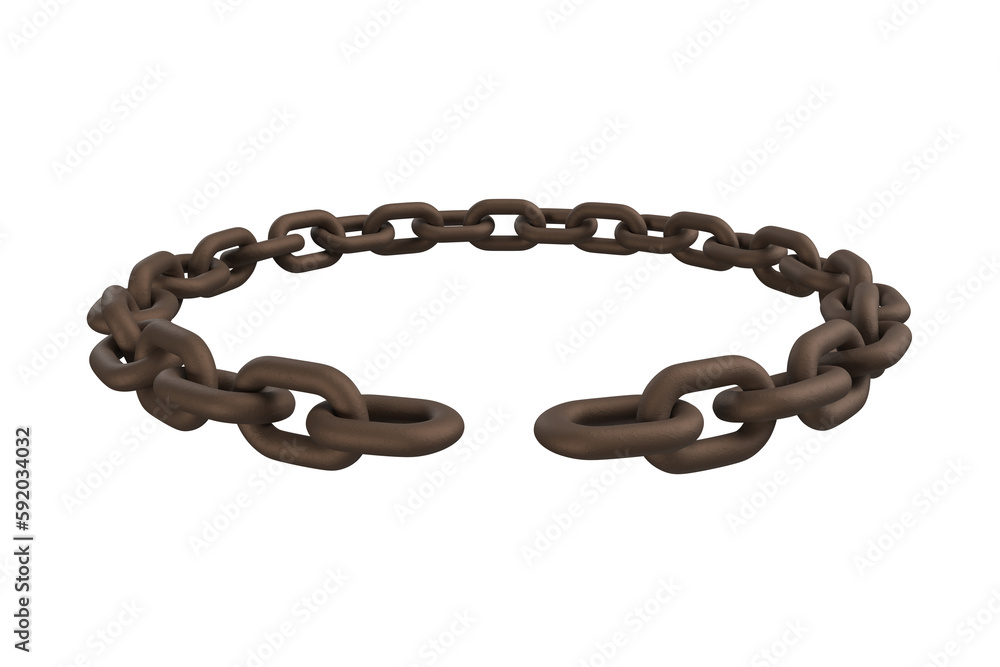 Poster 3d image of broken rusty chain