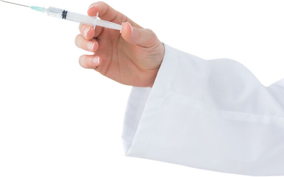 Cropped image of doctor holding syringe 