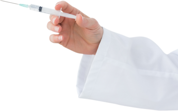 Cropped image of doctor holding syringe 
