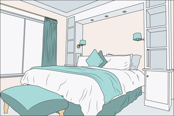 Illustrative image of modern bedroom