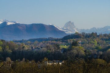 Pyrenees and the Pic du Midi d'Ossau from the Boulevard des Pyrenees / Pau