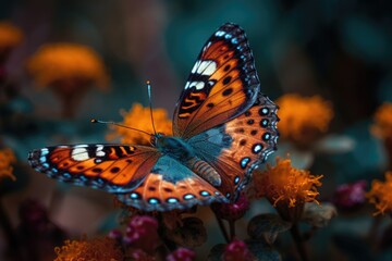 colorful butterfly on flower Generative AI
