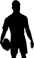 Rugby player with ball 