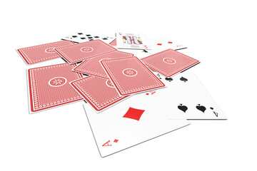 Ace of diamonds with playing cards