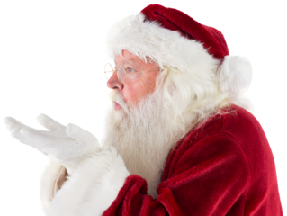 Santa Claus blows something away