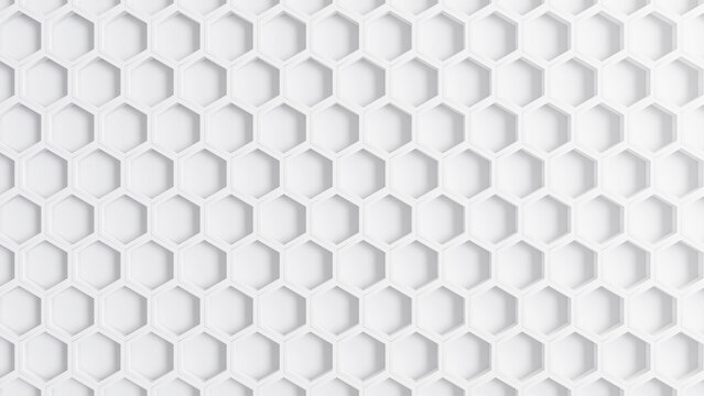 white hexagon pattern abstract bakcground © Fan3D