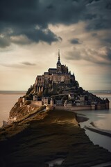 The Mont Saint Michel in France , generative artificial intelligence
