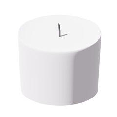 White candle decoration. 3d rendering.