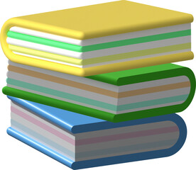 3D illustration Book symbol icon