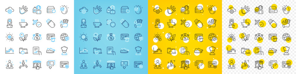Vector icons set of World medicine, Water drop and Recovery server line icons pack for web with Delivery market, Card, Business choice outline icon. Cloud computing, Oculist doctor. Vector