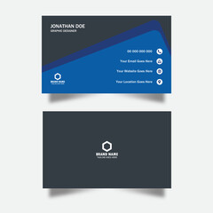Blue modern creative business card and name card, horizontal simple clean template vector design, Clean Business Card Design Template, Business card for business and personal use.