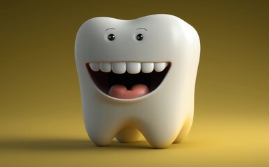clean and happy Tooth cartoon mascot 