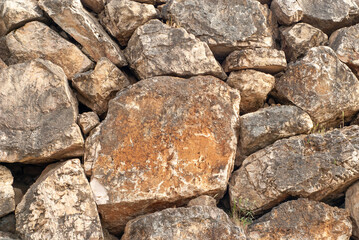 Fondo o textura de muro de grandes rocas.