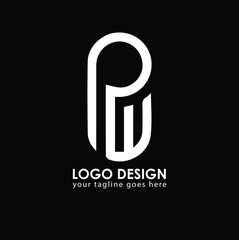 PW PW Logo Design, Creative Minimal Letter PW PW Monogram