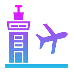 Airport Glyph Gradient Icon