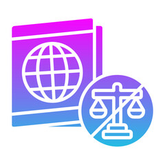 Illegal Passport Glyph Gradient Icon