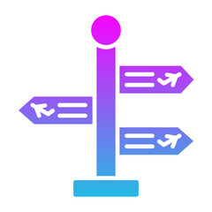 Direction Glyph Gradient Icon